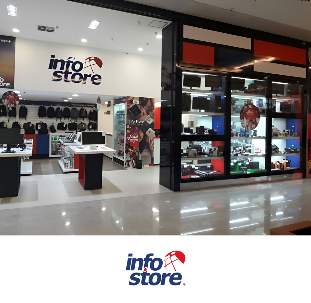 Imagem mostra a loja da Info Store.